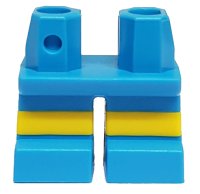 LEGO part Legs Short with Molded Horizontal Yellow Stripes  Pattern 41879pb001