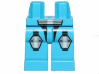 LEGO part Hips and Legs with Galaxy Squad Armor with Light Bluish Gray and White Hexagonal Knee Pads and Short Belt Pattern 970c00pb0213