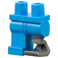 LEGO part Hips and 1 Dark Bluish Gray Prosthetic Left Leg, 1 Dark Azure Right Leg 970d53