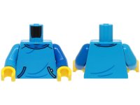LEGO part Torso Sweatshirt with Pocket, Blue Collar and Wrinkles Pattern (BAM) / Blue Arm Left / Dark Azure Arm Right / Yellow Hands 973pb5824c01