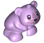 LEGO part Hamster / Maus, Friends / Elves mit schwarzen Augen, Nase und Mund und metallischem rosa Schnauzen-Muster 24183pb06