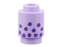 LEGO part Stein, rond 1 x 1 avec motif points violets foncés 3062pb073