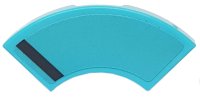 LEGO part Tile, Round Corner 2 x 2 Macaroni with Black Stripe on Medium Azure Background Pattern (Sticker) - Set 76898 27925pb004