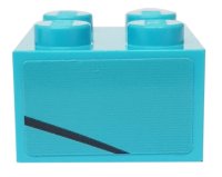 LEGO part Brick 2 x 2 with Black Line on Medium Azure Background Pattern Model Left Side (Sticker) - Set 76898 3003pb127L