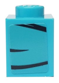 LEGO part Brick 1 x 1 with 3 Black Lines on Medium Azure Background Pattern Model Left Side (Sticker) - Set 76898 3005pb042L