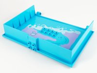 LEGO part Container, Book Cover Half, 16 x 12 x 2 2/3 (Storybook Adventures) with Lavender Beach Sand, White Rocks and Foam Pattern 65196pb05