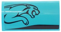 LEGO part Slope, Curved 2 x 4 x 2/3 with Bottom Tubes with Black Stripe and Leaping Jaguar on Medium Azure Background Pattern Model Right Side (Sticker) - Set 76898 88930pb127R