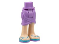 LEGO part Mini Doll Hips and Skirt Wrap with Light Nougat Legs and Sandals with Medium Lavender Soles and Medium Azure Straps Pattern - Thick Hinge 11244c00pb03