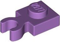 LEGO part Plate, Modified 1 x 1 with Open O Clip Thick (Vertical Grip) 4085d