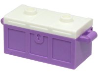 LEGO part Container, Treasure Chest with Slots in Back and White Flat Lid (4738a / 80835) 4738ac06