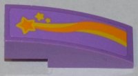 LEGO part Slope, Curved 3 x 1 with Orange and Yellow Shooting Star Pattern Model Left Side (Sticker) - Set 3183 50950pb061L