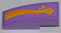LEGO part Slope, Curved 3 x 1 with Orange and Yellow Shooting Star Pattern Model Right Side (Sticker) - Set 3183 50950pb061R
