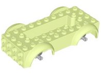 LEGO part Veicolo, Base 5 x 10 x 2 1/2 con Parafanghi e 6 x 2 Centro Incavato con 3 Fori con Supporti Ruote Grigio Blu Chiaro Allegati 11650c02