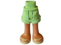 LEGO part Mini Doll Fianchi e Pantaloncini con Gambe Sagomate Noce e Sandali Giallo Bianco Brillante Stampati con Motivo Cinghie a V - Cerniera Sottile 1826cc00pb007