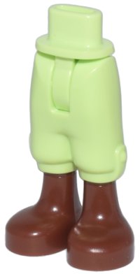 LEGO part Mini Doll Hips and Trousers Cropped with Molded Reddish Brown Legs and Feet Pattern - Thin Hinge 36196c00pb004