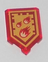 LEGO part Baldosa, Modificada 2 x 3 Pentagonal con Patrón Nexo Power Shield - Incinerate 22385pb008