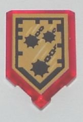 LEGO part Baldosa, Modificada 2 x 3 Pentagonal con Patrón Nexo Power Shield - Mace Rain 22385pb010