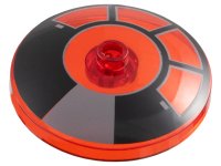 LEGO part Dish 4 x 4 Inverted (Radar) with Open Stud with Black and Dark Bluish Gray Radial Millennium Falcon Cockpit Pattern 35394pb010