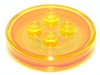 LEGO part Tag Giocattolo Dimensions 4 x 4 x 2/3 con 4 Studs e Fondo Trans-Arancione (Generico per Gadget) 18602c02