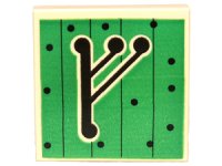LEGO part Fliese, modifiziert 2 x 2 invertiert mit Gandalf 'G' Rune auf grünem Hintergrund Muster 11203pb001