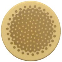 LEGO part Fliese, Rund 2 x 2 mit Stifthalter unten mit Dunkelbraun Bambusrohr Querschnittmuster 14769pb708