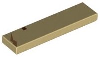 LEGO part Tile 1 x 4 with Reddish Brown Square and Lightning Shaped Scar Pattern 2431pb0511