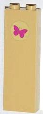 LEGO part Ladrillo 1 x 2 x 5 con Patrón de Mariposa Magenta (Pegatina) - Set 3315 2454pb072