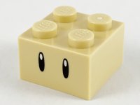 LEGO part Ladrillo 2 x 2 con Patrón de Ojos Ovalados Negros con Pupilas Blancas (Cabeza de Champiñón 1-Up / Champiñón Super de Super Mario) 3003pb117
