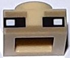 LEGO part Plate 1 x 1 with White and Black Squares and Dark Tan Lines Pattern (Minecraft Shulker Eyes) 3024pb023