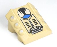 LEGO part Brick, Modified 2 x 2 No Studs, Sloped with 6 Side Pistons Raised and Duster Pattern 30603pb18