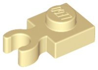 LEGO part Plate, Modified 1 x 1 with Open O Clip Thick (Vertical Grip) 4085d
