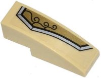 LEGO part Slope, Curved 3 x 1 with Gold and Silver Armor Plate with 3 Black Swirls Pattern Model Right Side (Sticker) - Set 70123 50950pb069r