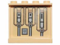 LEGO part Panel 1 x 4 x 3 with Side Supports - Hollow Studs with SW The Razor Crest Mechanical Elements Pattern (Sticker) - Set 75292 60581pb147