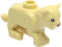 LEGO part Lion Baby Cub with Black Eyes, Nougat Nose, and White Muzzle Pattern 77307pb01