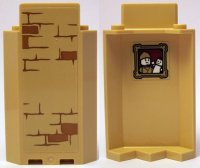 LEGO part Panel 3 x 3 x 6 Corner Wall without Bottom Indentations with Bricks Type 2 Outside and Portrait of Puppet Player Inside Pattern (Stickers) - Set 75953 87421pb050