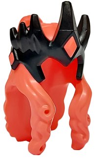 LEGO part Minifigure, Hair Long Wavy with Bun with Molded Black Crown, Band and Wings Pattern 105039pb01