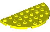 LEGO part Plate, Round Half 4 x 8 22888