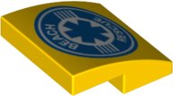 LEGO part Slope, Curved 2 x 2 x 2/3 with Beach Rescue Logo Pattern 15068pb315