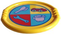 LEGO part Duplo Ustensile Disque avec Motif Cercle Bleu, Pinceau Lavande et Bouilloire, Voiture Rouge et Clé Bleu Moyen Azure dans Quarts de Cercles 27372pb18