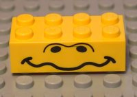 LEGO part Stein 2 x 4 with Wavy Mouth and Nostrils Pattern 3001px2