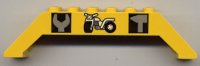 LEGO part Slope 45 10 x 2 x 2 Double with Tools and Motorcycle Pattern 30180pb02