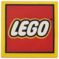 LEGO part Tile 2 x 2 with LEGO Logo Type 2 Pattern 3068pb0214