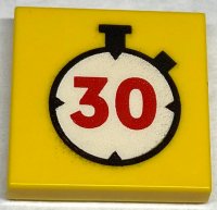 LEGO part Tile 2 x 2 with Watch/Stopwatch Pattern 3068pb1531
