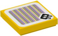 LEGO part Tile 2 x 2 with Super Mario Scanner Code Scuttlebug Pattern (Sticker) - Set 71394 3068pb1797