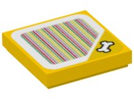 LEGO part Tile 2 x 2 with Super Mario Scanner Code Golden Bone Pattern (Sticker) - Set 71399 3068pb1981