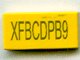 LEGO part Tile 1 x 2 with 'XFxxxxxx' Exo-Code Pattern 3069pb0078