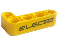 LEGO part Technic, Liftarm, Modified Bent Thick L-Shape 2 x 4 with Black 'ELEC260' Pattern Model Left Side (Sticker) - Set 42094 32140pb23L