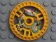 LEGO part Technic, Disk 5 x 5 - RoboRider Talisman Wheel, Rope Mold with Robot Pattern 32354pb01