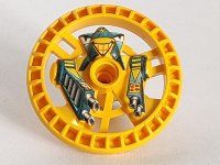 LEGO part Technic, Disk 5 x 5 - RoboRider Talisman Wheel, Stunner Mold with Robot Pattern 32359pb01