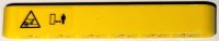 LEGO part Technic, Liftarm Thick 1 x 7 Keep Your Distance and Crush Zone Warning Triangle Signs Pattern Model Right Side (Sticker) - Set 42114 32524pb070R